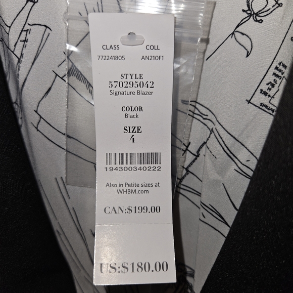 NWT WHBM Signature Blazer, size 4 - Picture 3 of 6